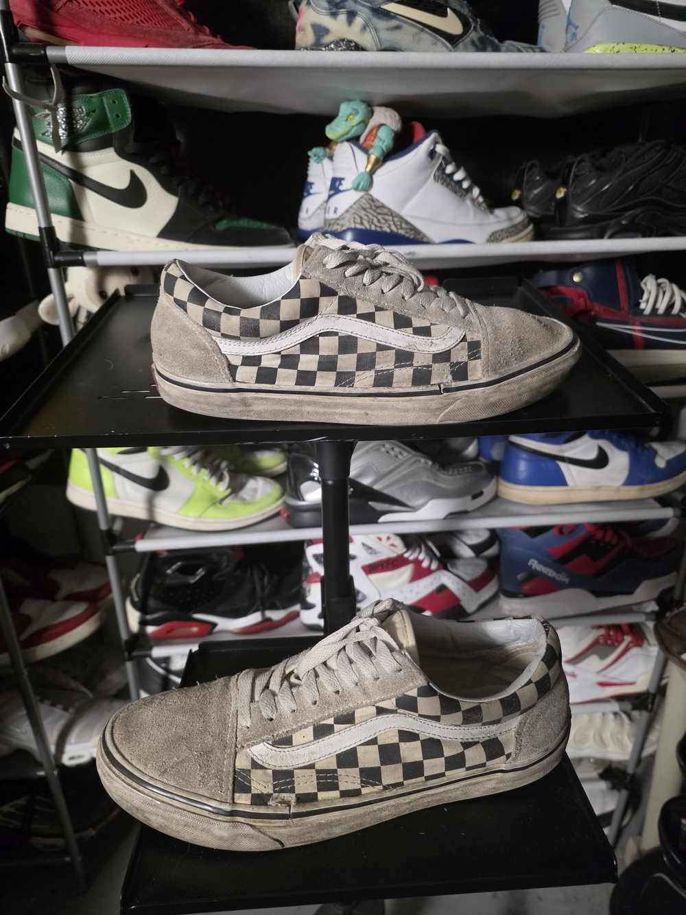 🔥 Hot! Vans Men Size 9 Checkerboard Suede Low-Top Sneakers Black